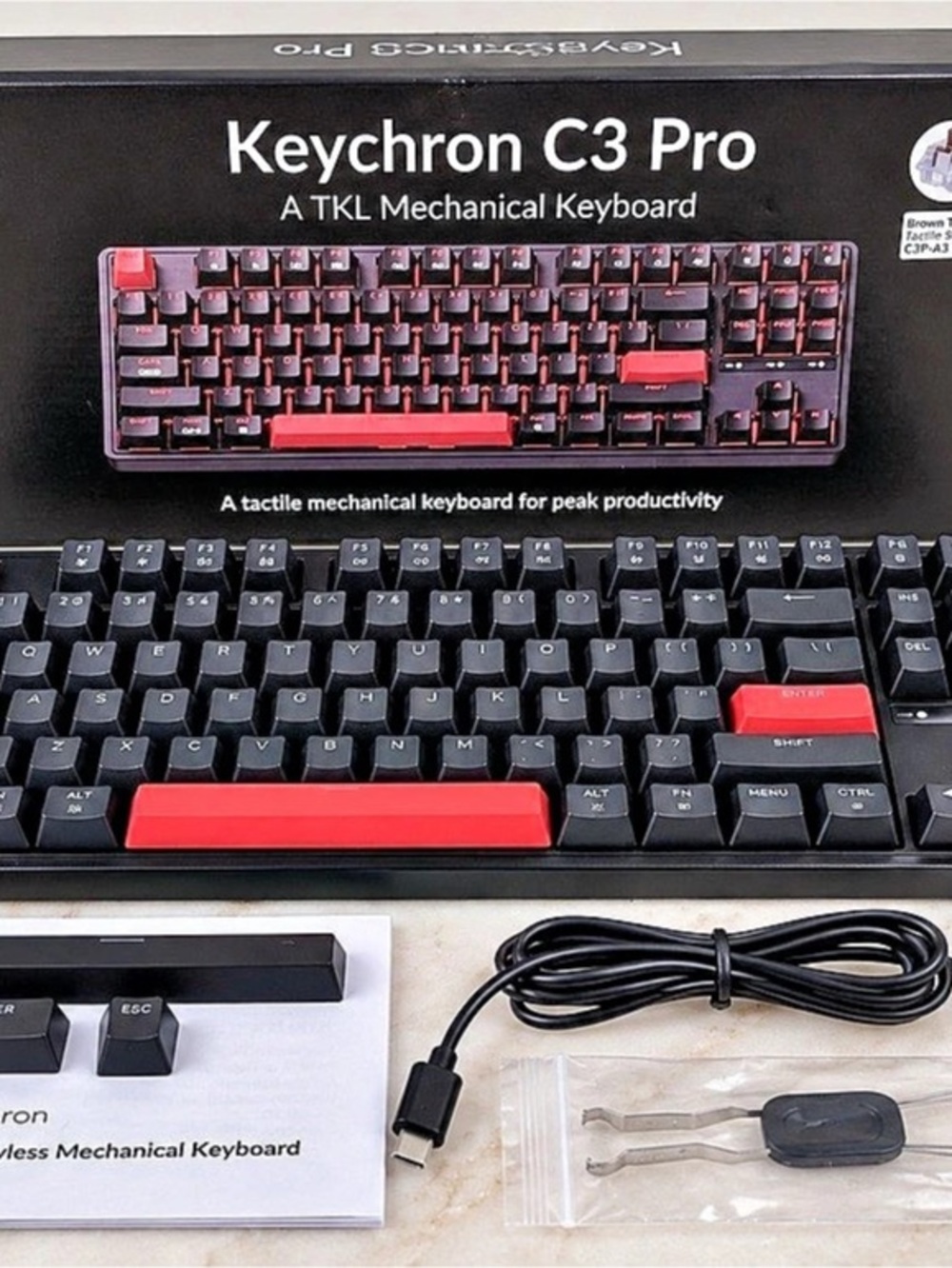 Keychron C3 Pro TKL Mechanical Keyboard Brown Switches